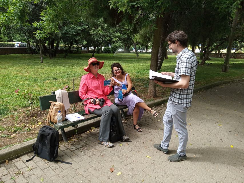 Aristotle's Philosophy Experiential Workshop, Lyceum, Athens - Starting under the trees of Rizari Park