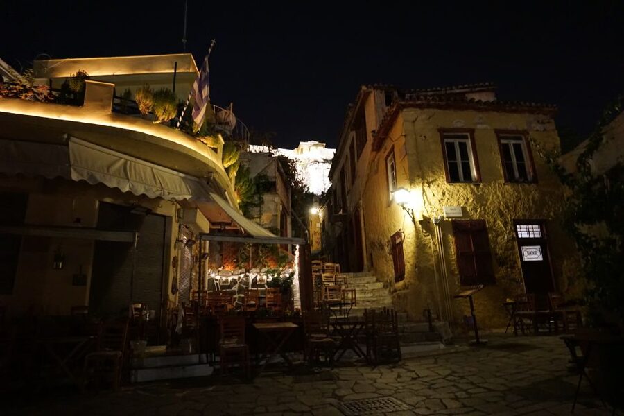 Athens at Night Small-Group Walking Tour with Dinner - Ancient forums and the Stoa of Attalos