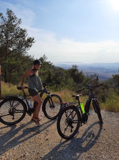 Athens: Electric Bicycle Tour to Mount Hymettus - The summit view over Athens, the sea, and beyond