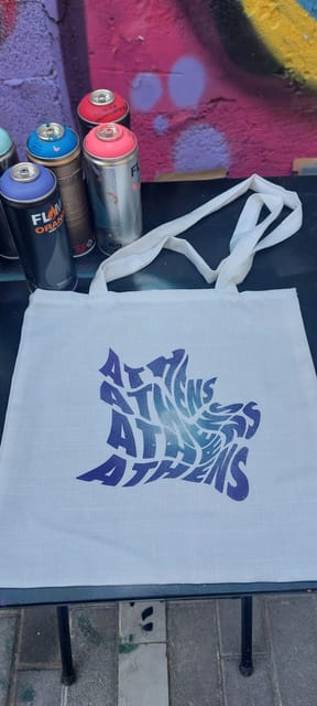 Athens: Graffiti Workshop and Tote Bag Painting Experience - What painting a tote bag is really like