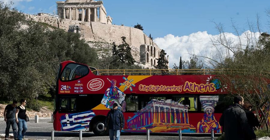 Athens: Hop-On-Hop-Off & Acropolis & Acropolis Mus.& 3 audio - Walking through Plaka with local stories