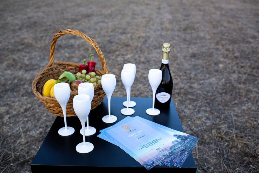 Athens: Hot-Air Balloon Flight Experience with Snacks & Wine - The landing and the breakfast celebration