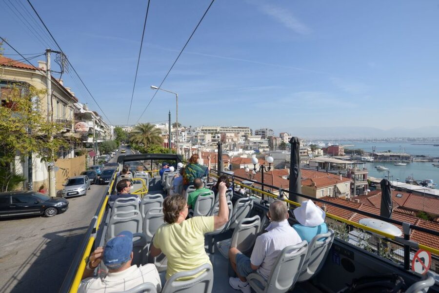 Athens, Piraeus, and Coastline: Blue Hop-On Hop-Off Bus - The green line to Vouliagmeni Lake and Kavouri