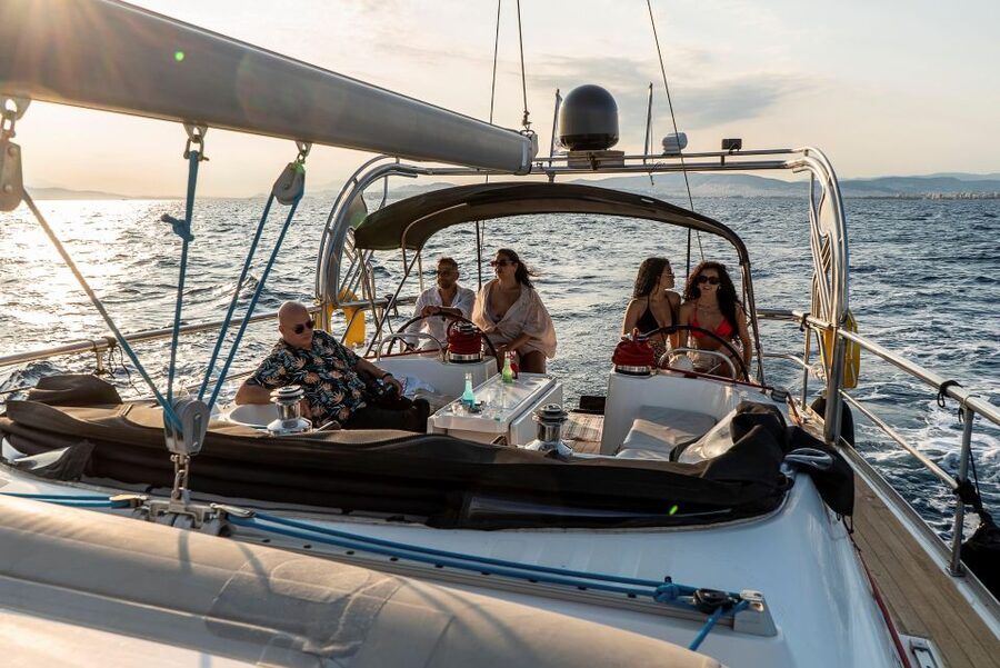 Athens Riviera: Private daily sailing cruise with lunch - Leaving Athens behind on a private yacht