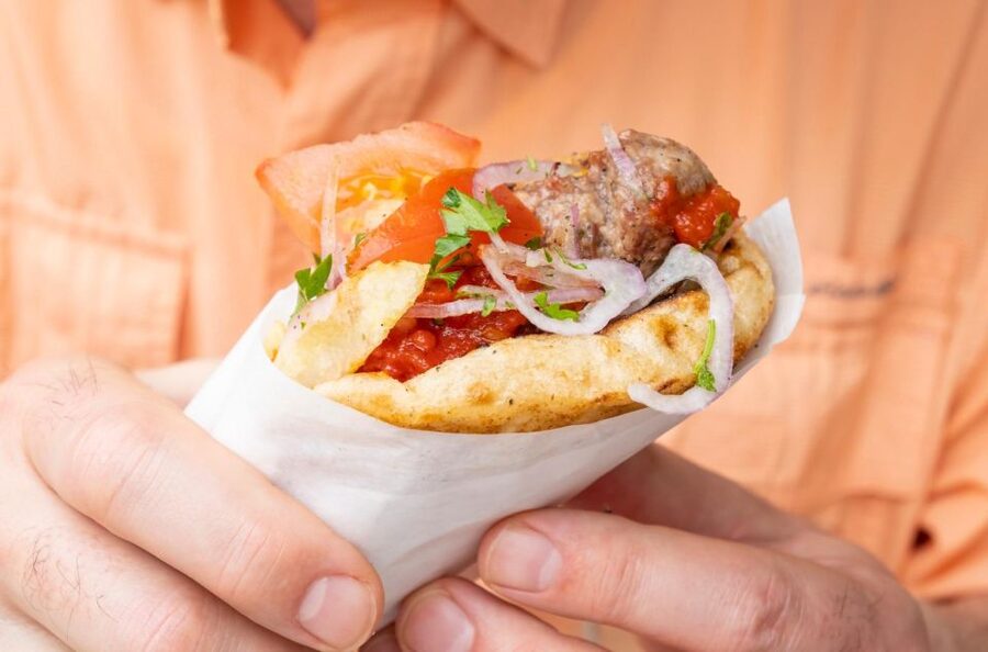 Athens: Street Food Tour Market & City Centre - Greek street food, with souvlaki as the likely anchor