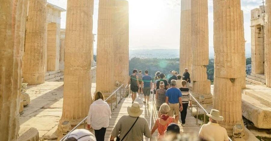 Athens: The Acropolis Walking Group Tour with a French Guide - The Theater of Dionysus and the First Stop Below the Summit