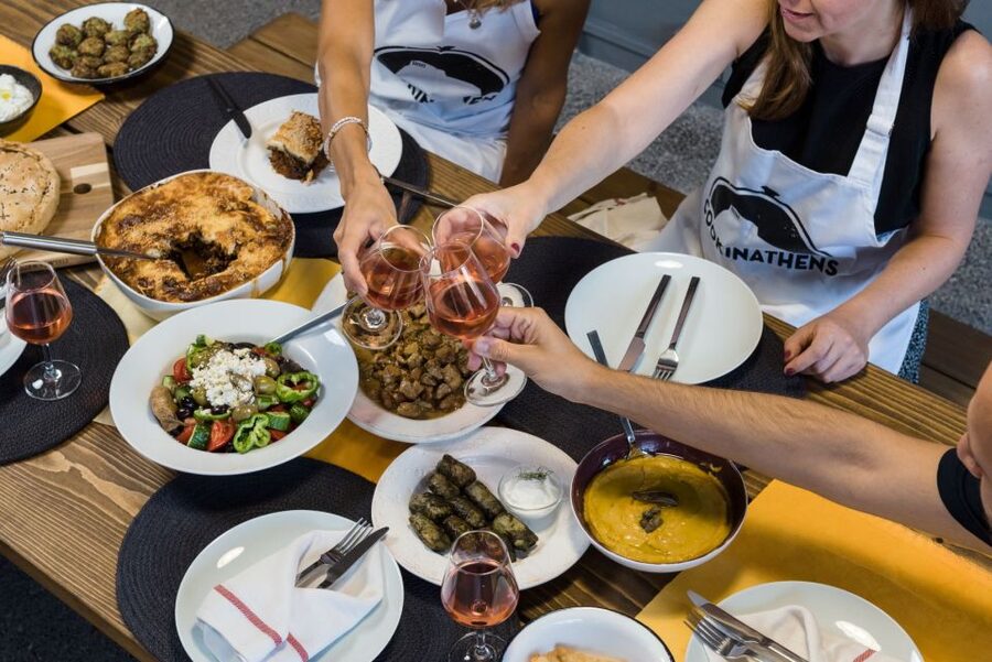 Athens: Traditional Greek Cooking Class with Full Meal - The Five-Course Meal, From First Bite to Dessert