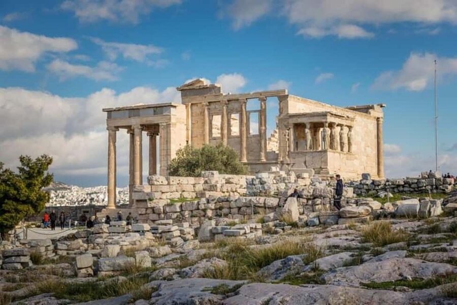 Guided walking tour of Acropolis with transportation - Standing before the Parthenon